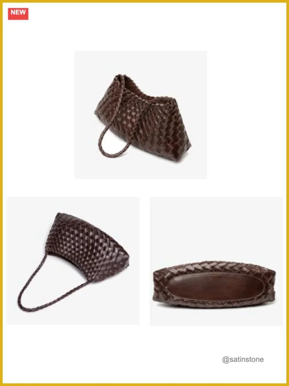Woven Hobo Shoulder Bag with Drawstring – Faux Leather Handbag